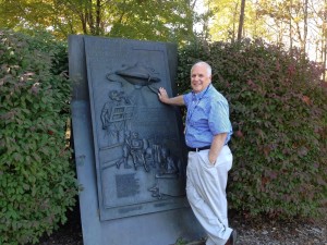 The monument commemorating the non-event that put Grovers Mill on the map and in history books.