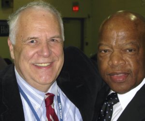 Journalist Bob Ingle and civil rights icon and Congressman John Lewis. 