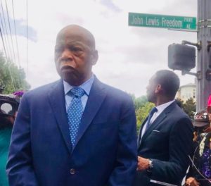 Rep. John Lewis at dedication of John Lewis Freedom Parkway in Atlanta, August, 2018